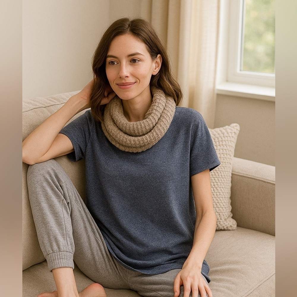 EILEEN FISHER for Lord & Taylor Blue Heather Knit Tunic Top – Size S/P